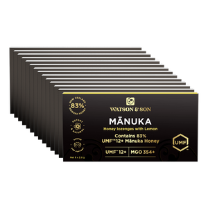 UMF 12+/MGO 354+ Mānuka Honey With Lemon Lozenges 12x Bundle