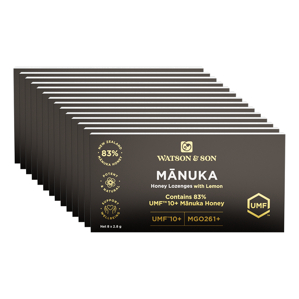 UMF 10+ Manuka Honey & Lemon Lozenges 12x Bundle