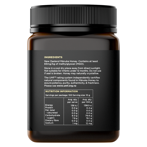 UMF 5+/MGO 83+ Mānuka Honey